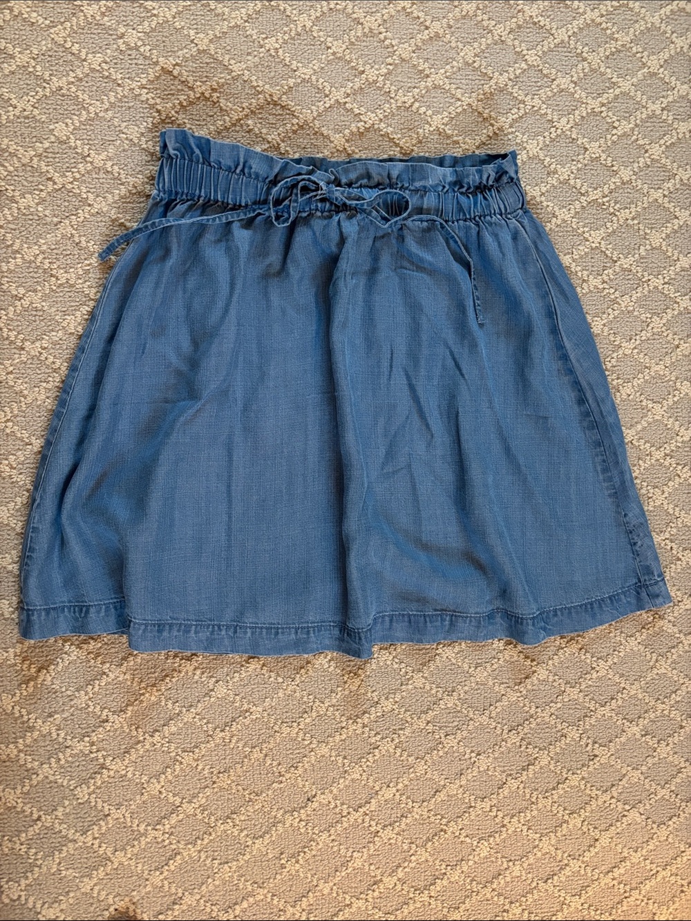 NWT LOFT Denim Blue Drawstring Waist Skirt